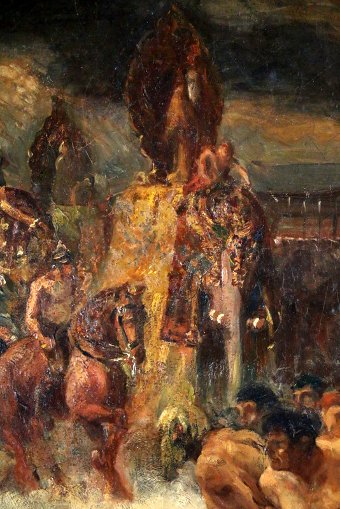 Antique George-antoine Rochegrosse (1859-1938) Alexander The Great In The Bataile Of Hydapse