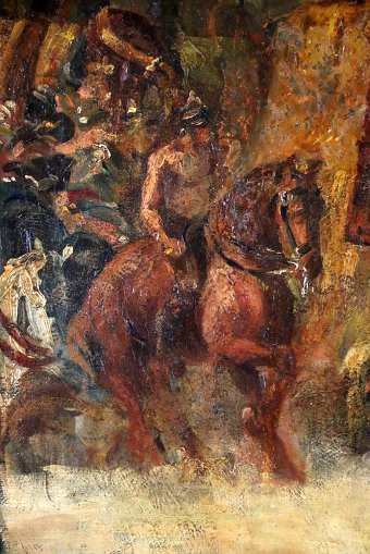 Antique George-antoine Rochegrosse (1859-1938) Alexander The Great In The Bataile Of Hydapse