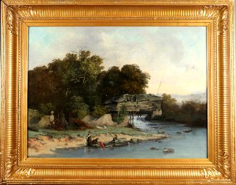 The Washerwomen, Animated Landscape Of The Nineteenth Around Corot