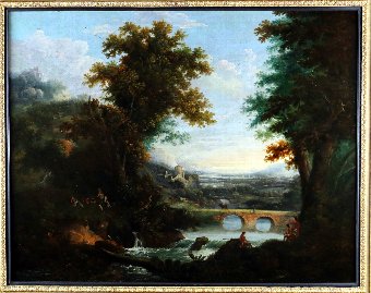 Of Chichester George Smith (1714-1776) Grand Paysage Animé Canvas