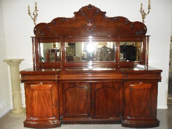 Antique Huge Victorian Mahogany Sideboard Mirrored and Carved