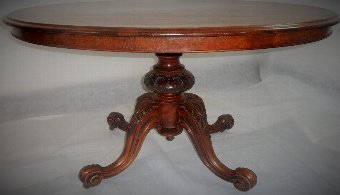Antique Victorian burr walnut loo , breakfast table