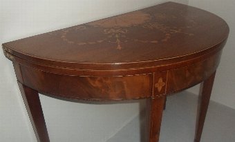 Antique Georgian hepplewhite demi lune tea table 
