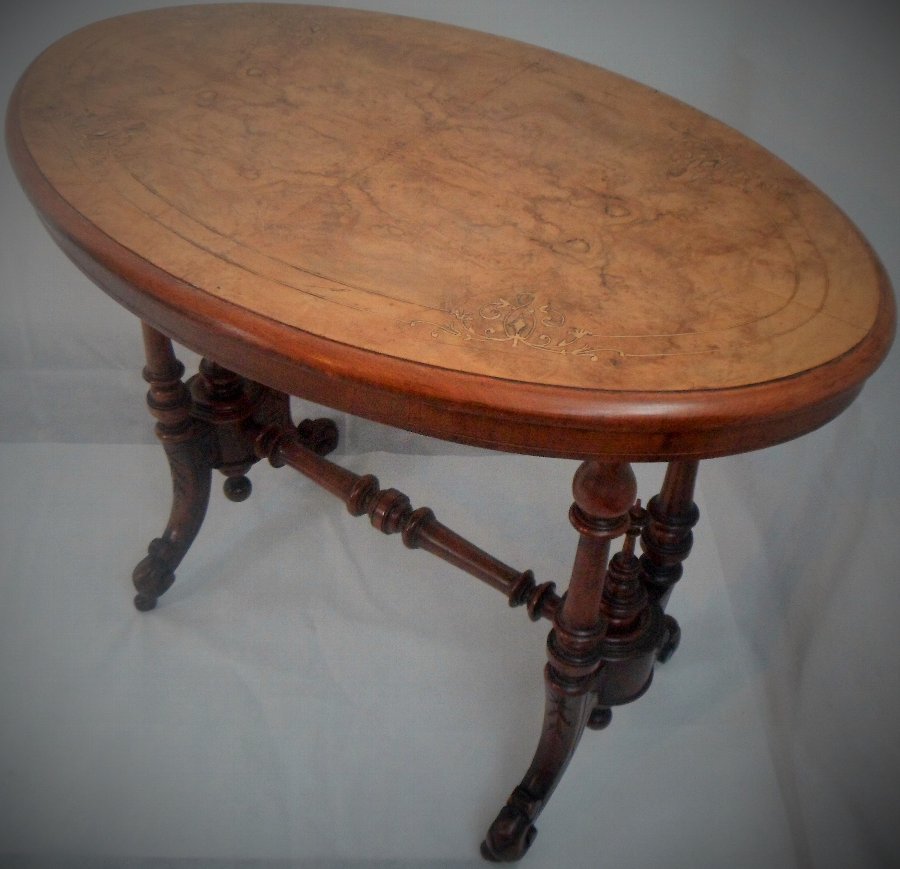 Antique Victorian burr walnut centre table 