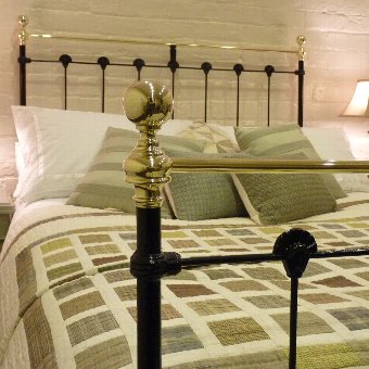 Antique Black Double Brass and Iron Bed – MD30