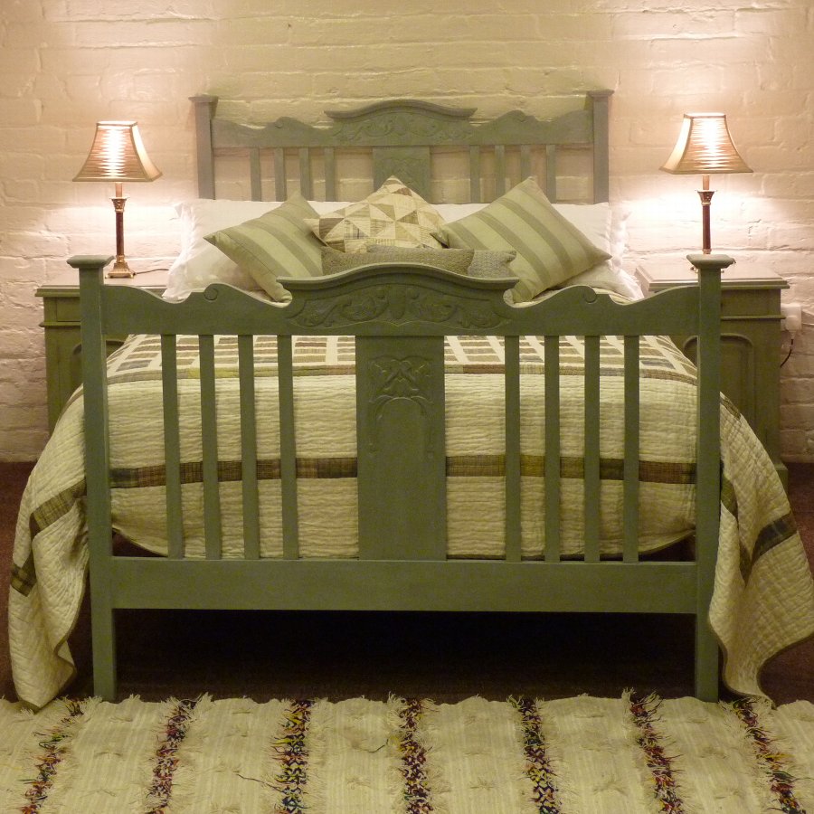Antique Painted Antique Double Bed - WD7