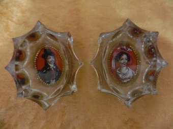 Antique Two Rare Bohemian Glass Salts (circa 1800 - 1830)