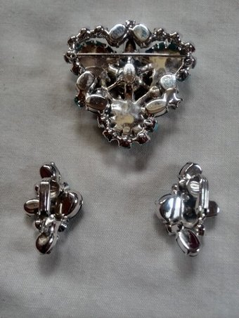 Antique Christian Dior - Rare Brooch & Earrings by Mitchel Maer