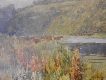 Antique Edward Renard Watercolour titled 'After The Storm'