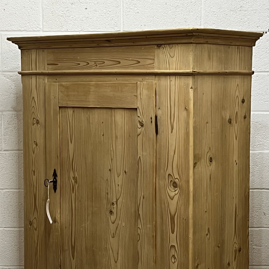 Antique Large Very Old Single Door Pine Cupboard (T2205D)