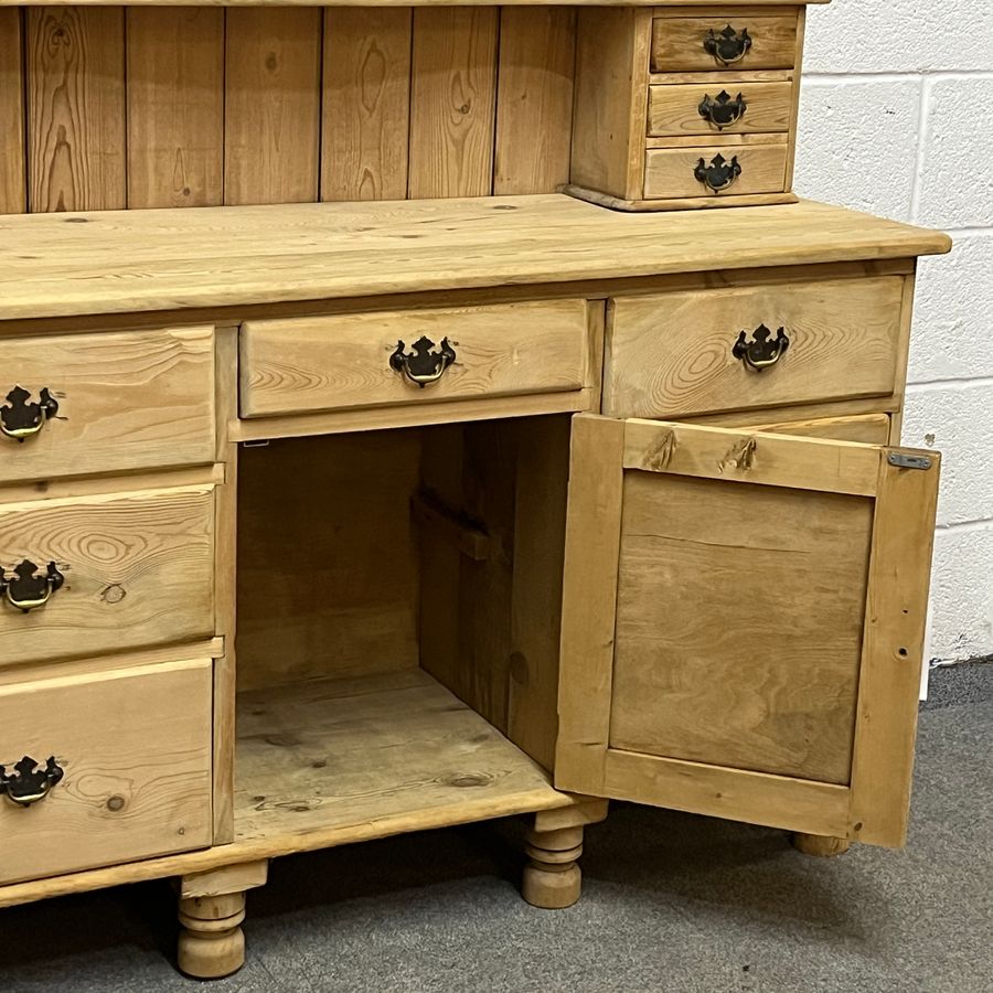 Antique Beautiful Edwardian Pine Welsh Dresser With Drawers (A2809E)