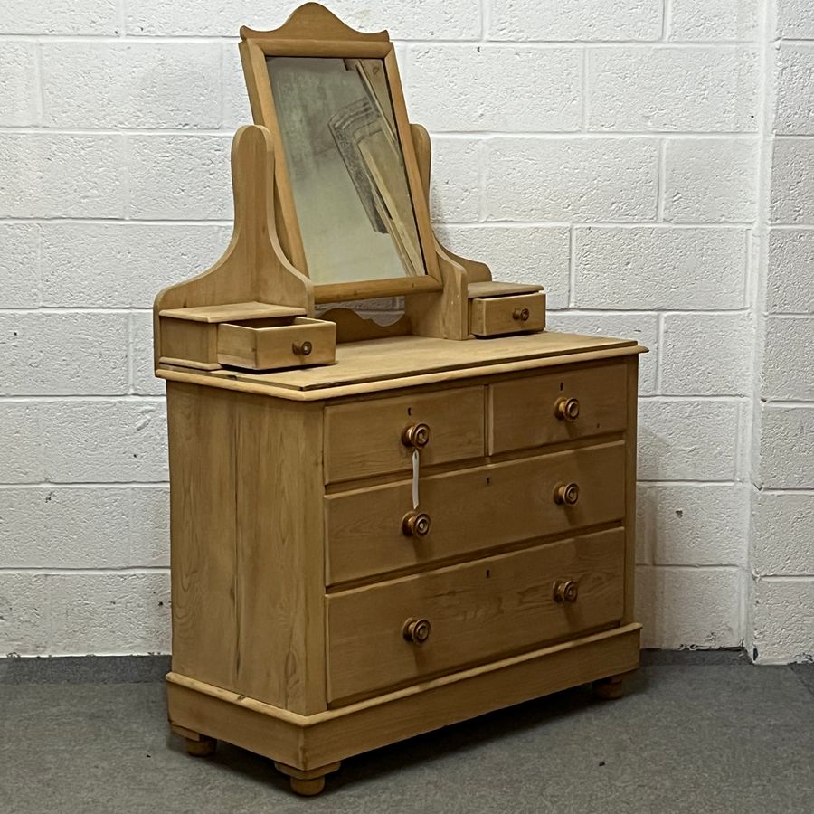Antique Large Edwardian Pine Dressing Chest With Swivel Mirror (A2952D)
