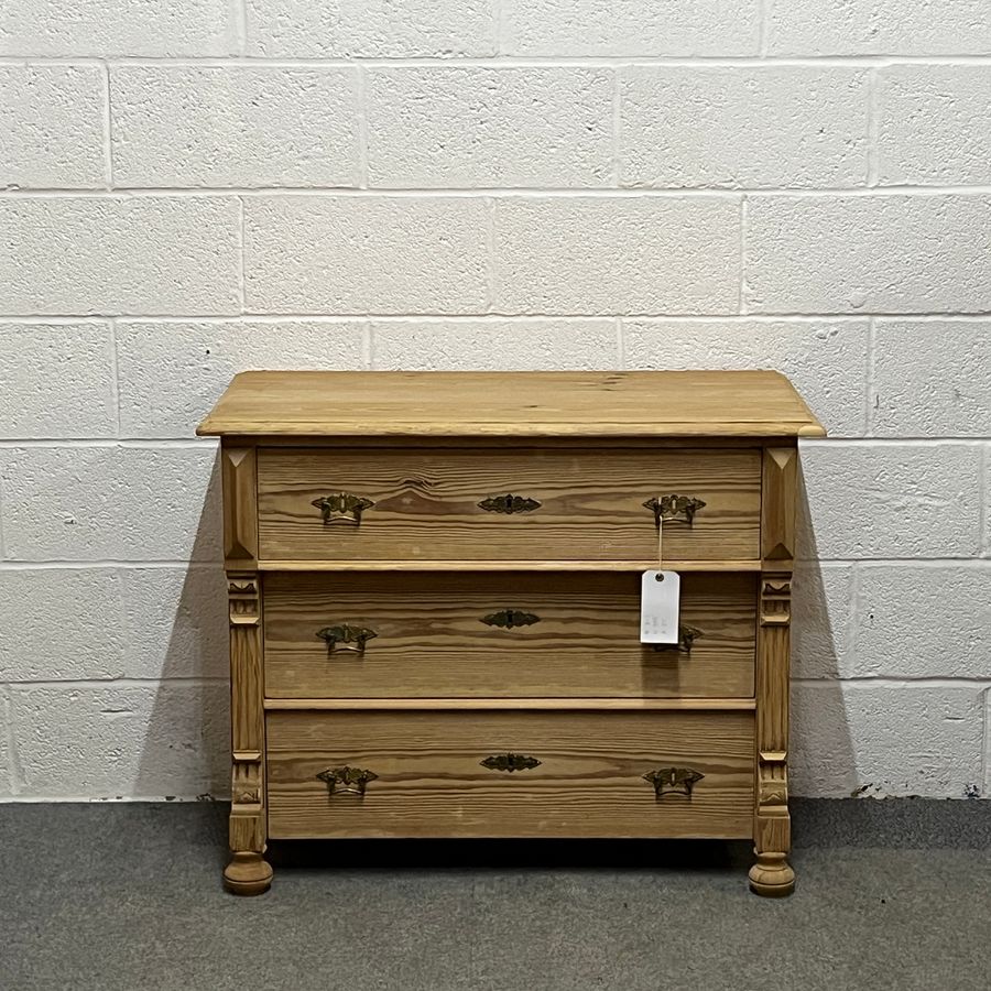 East German Antique Pine Chest Of Drawers (B1201C)