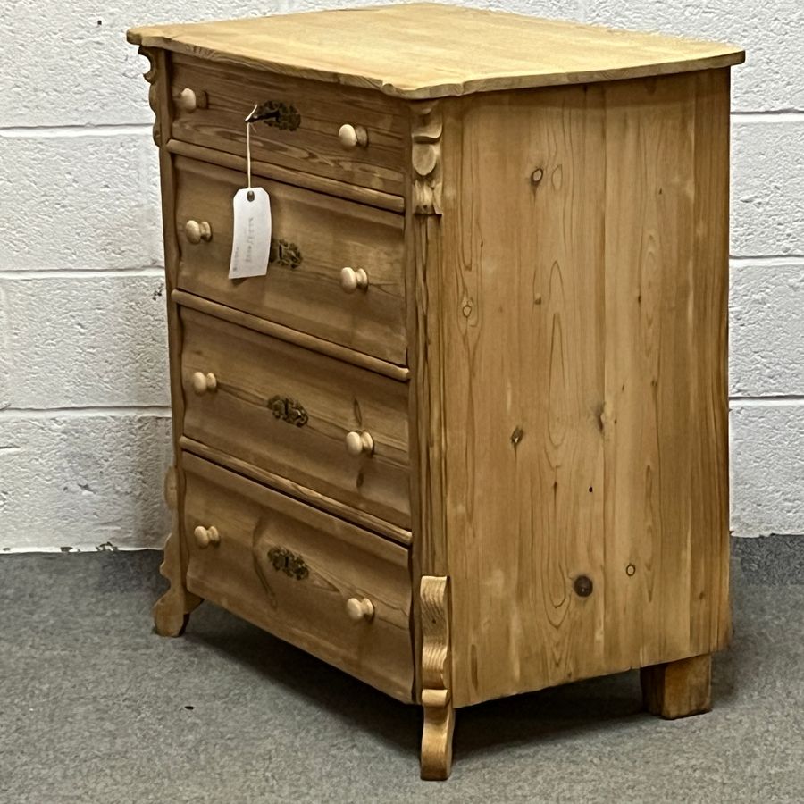 Antique Small Antique Pine Chest Of 4 Drawers (B3259C)