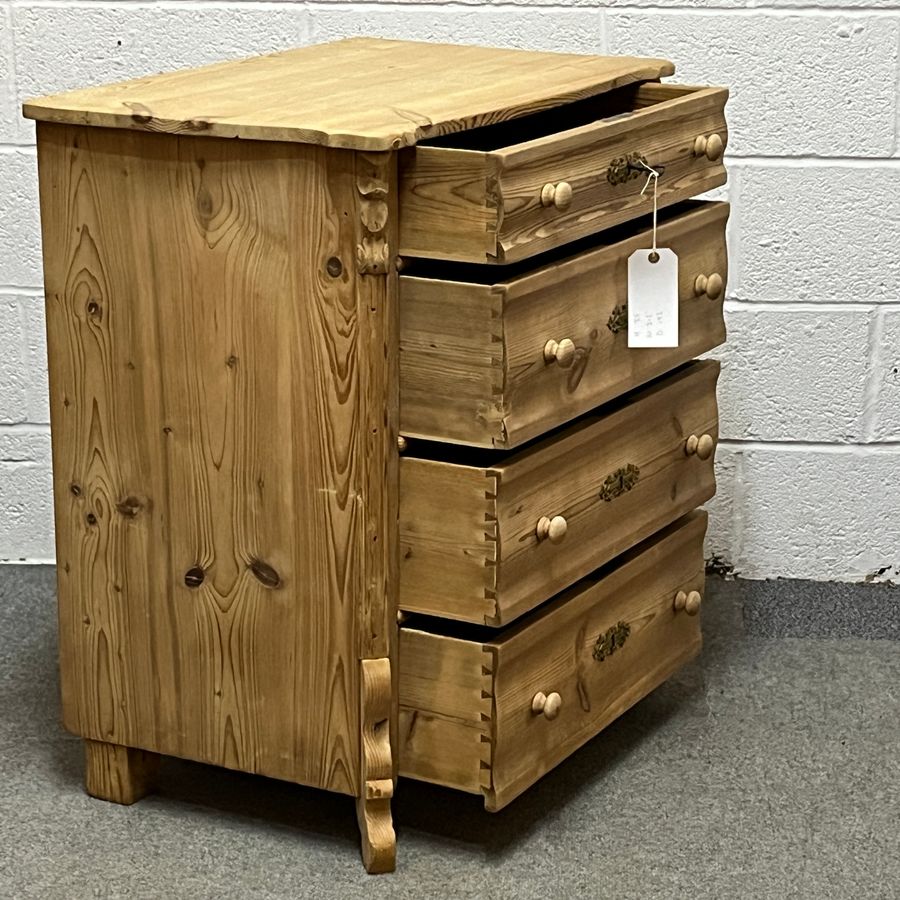 Antique Small Antique Pine Chest Of 4 Drawers (B3259C)