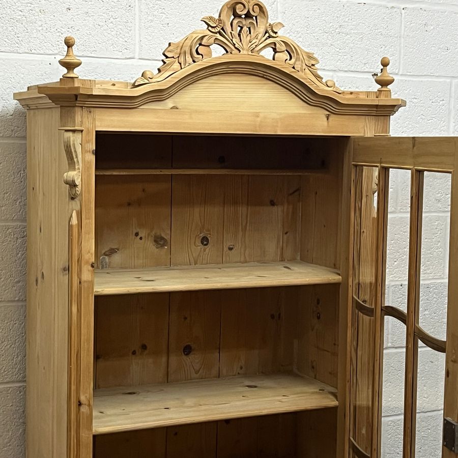 Antique Large Decorative Antique Pine Display Cabinet (C0607D)