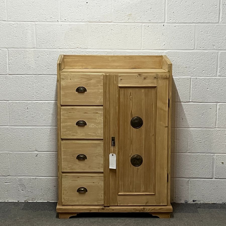 Antique Pine Larder Cupboard With Drawers (B7001D)