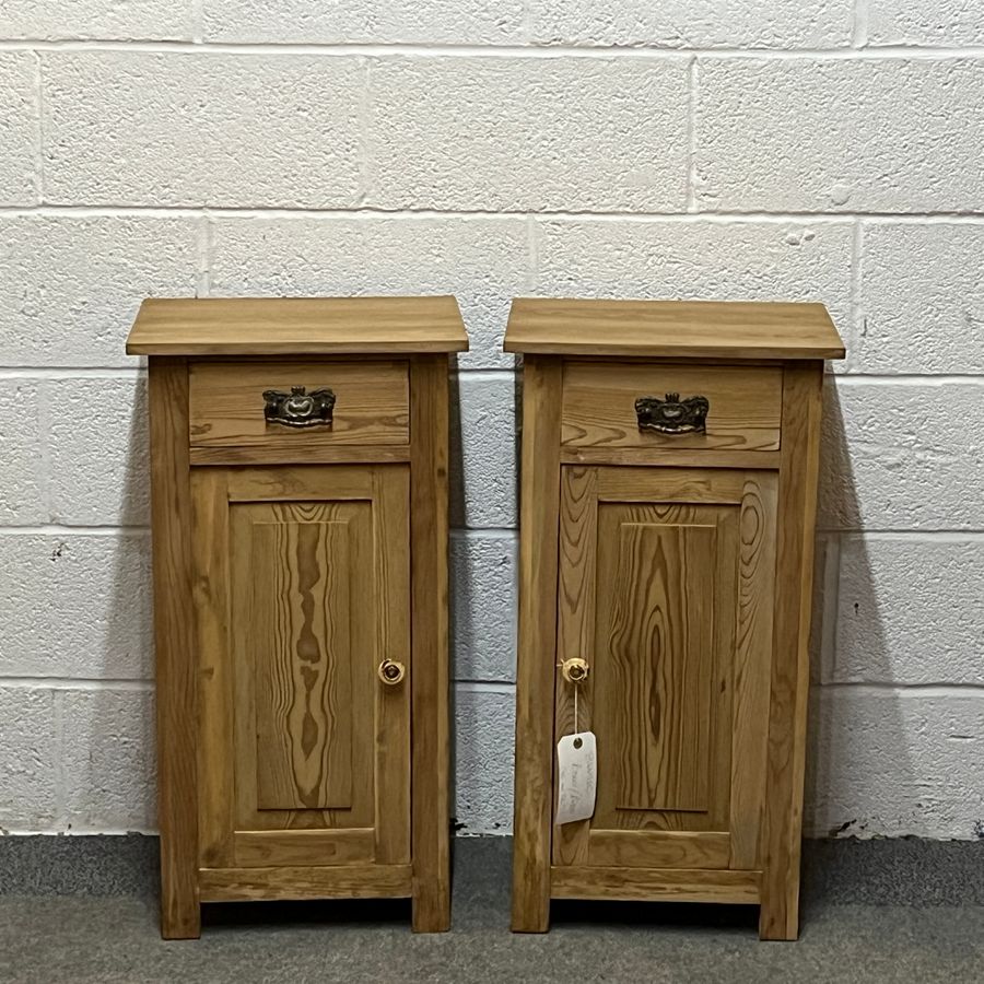Pair Of Antique Pine Bedside Cupboards (B4451C)