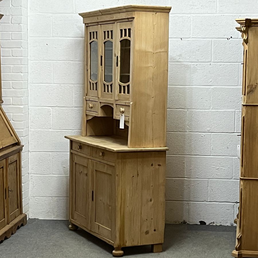 Antique 1930's Antique Pine Partly Glazed Dresser (C5404D)