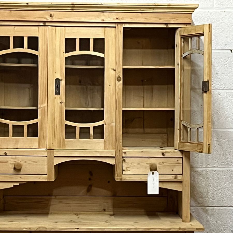 Antique 1930's Antique Pine Partly Glazed Dresser (C5404D)