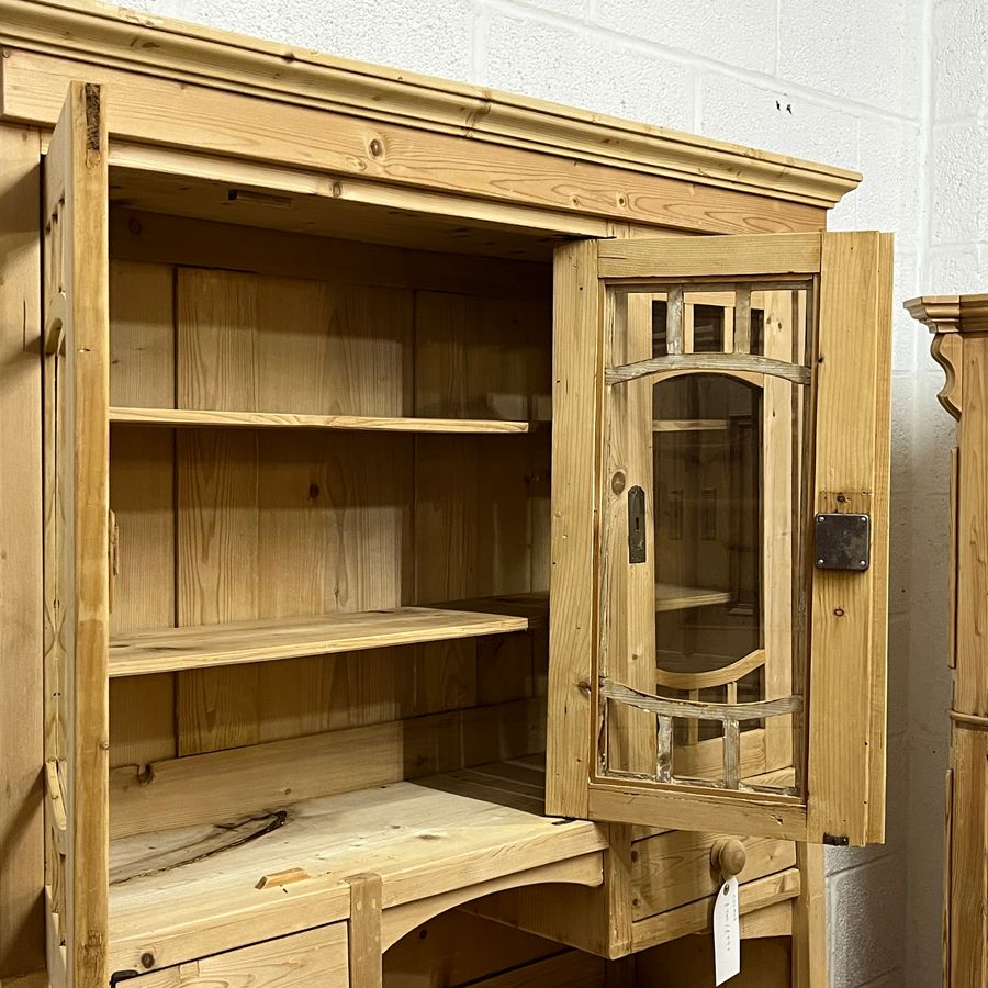 Antique 1930's Antique Pine Partly Glazed Dresser (C5404D)