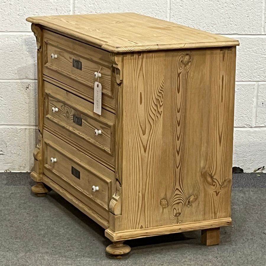 Antique Antique Pine Chest Of 3 Drawers (D0158B)