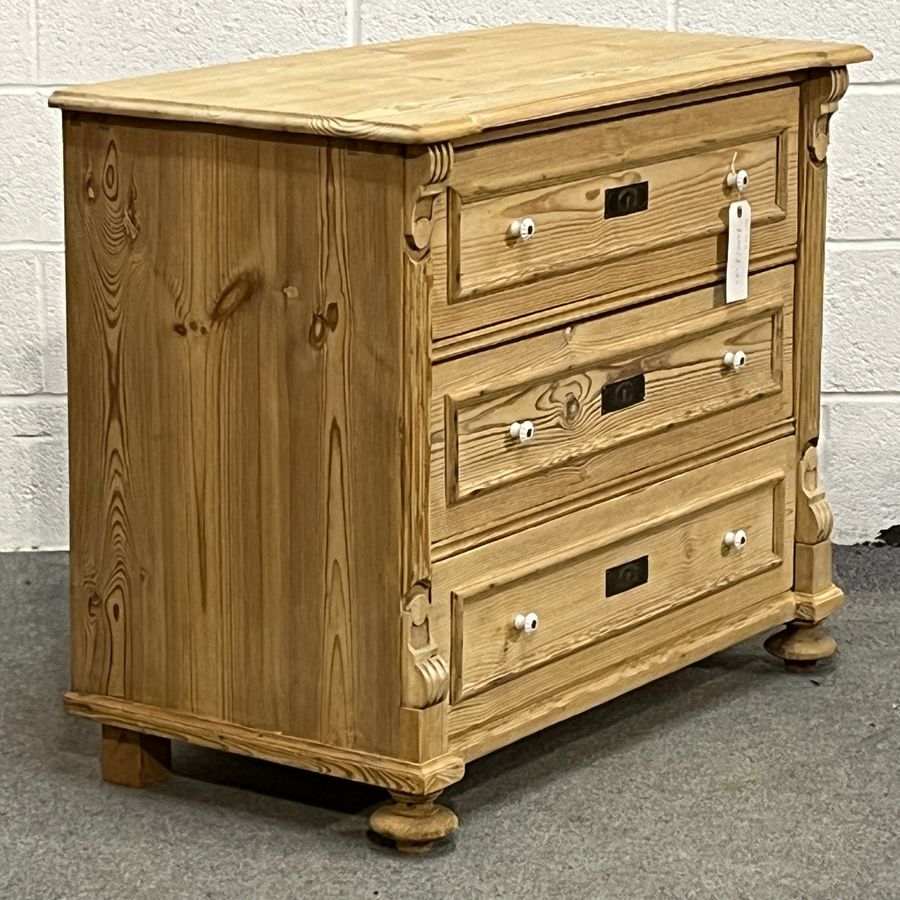 Antique Antique Pine Chest Of 3 Drawers (D0158B)