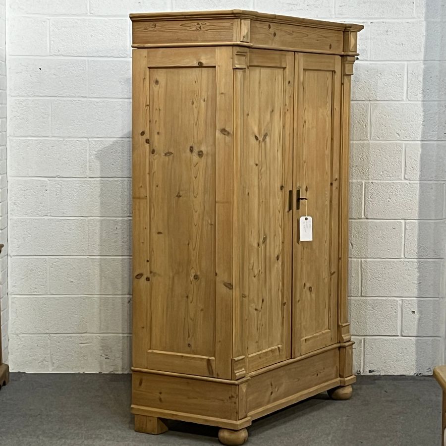 Antique Tall Fairly Slim 1920’s Pine Wardrobe (Dismantles) D0705E