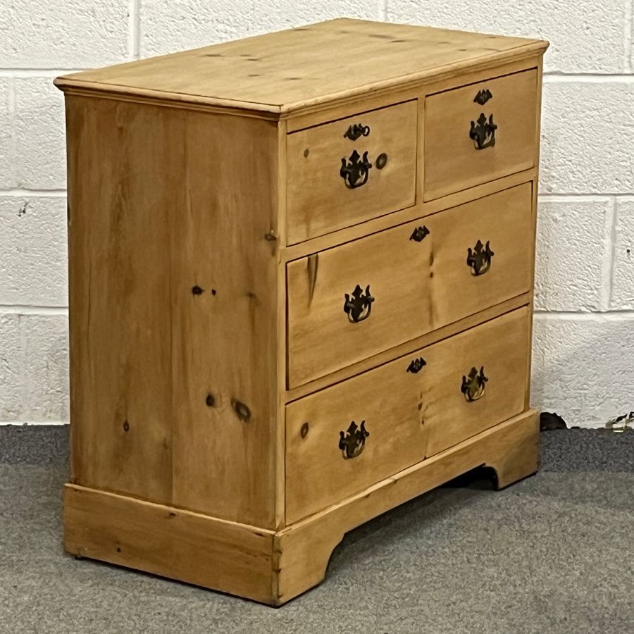 Antique Small Late Victorian Pine Chest Of Drawers (D2504C)