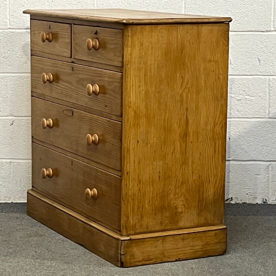 Antique Large Waxed Victorian Pine Chest Of Drawers (D2909C)