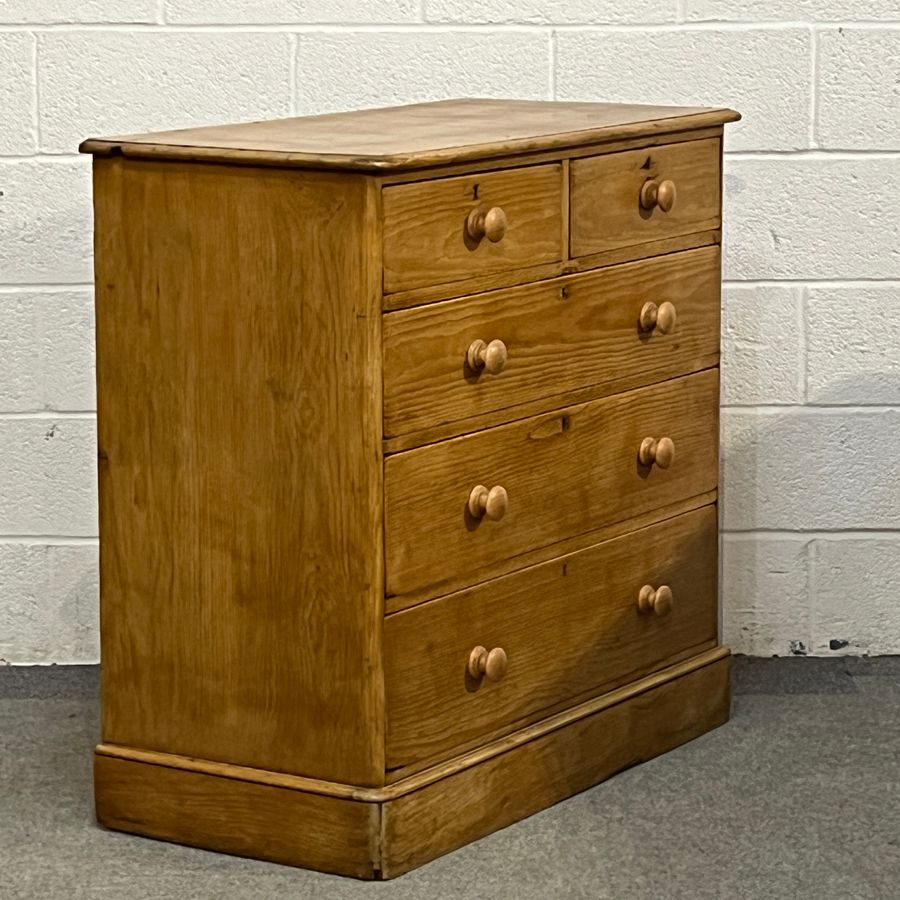 Antique Large Waxed Victorian Pine Chest Of Drawers (D2909C)