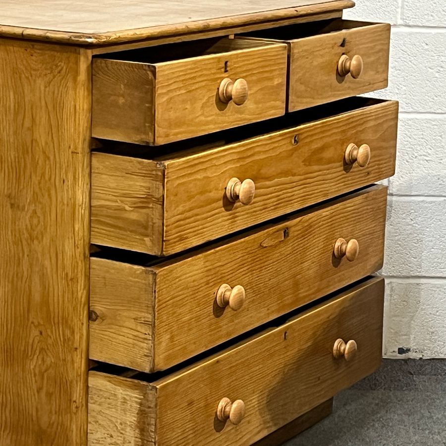 Antique Large Waxed Victorian Pine Chest Of Drawers (D2909C)