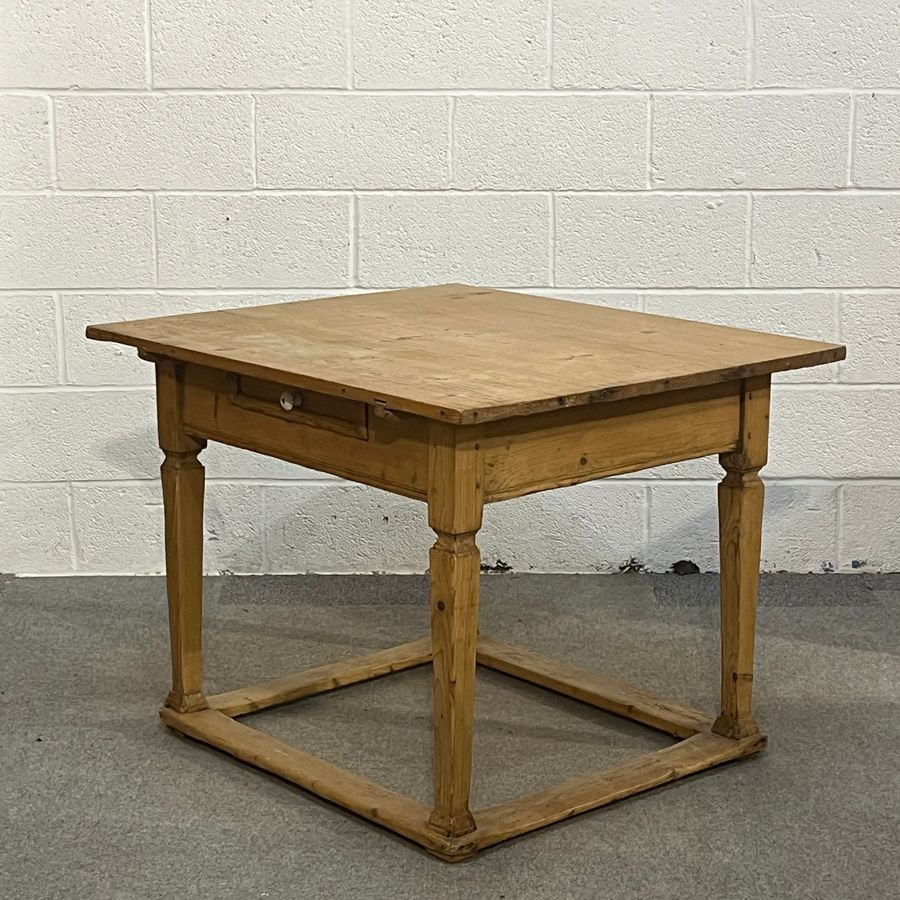 Antique Old Czech Pine Table With Drawer (D2803B)