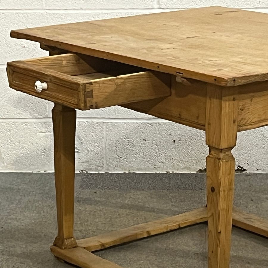 Antique Old Czech Pine Table With Drawer (D2803B)