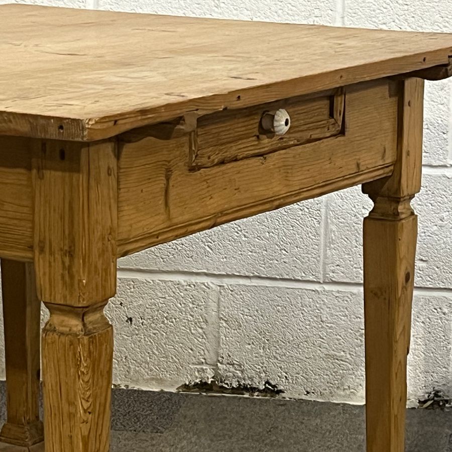 Antique Old Czech Pine Table With Drawer (D2803B)