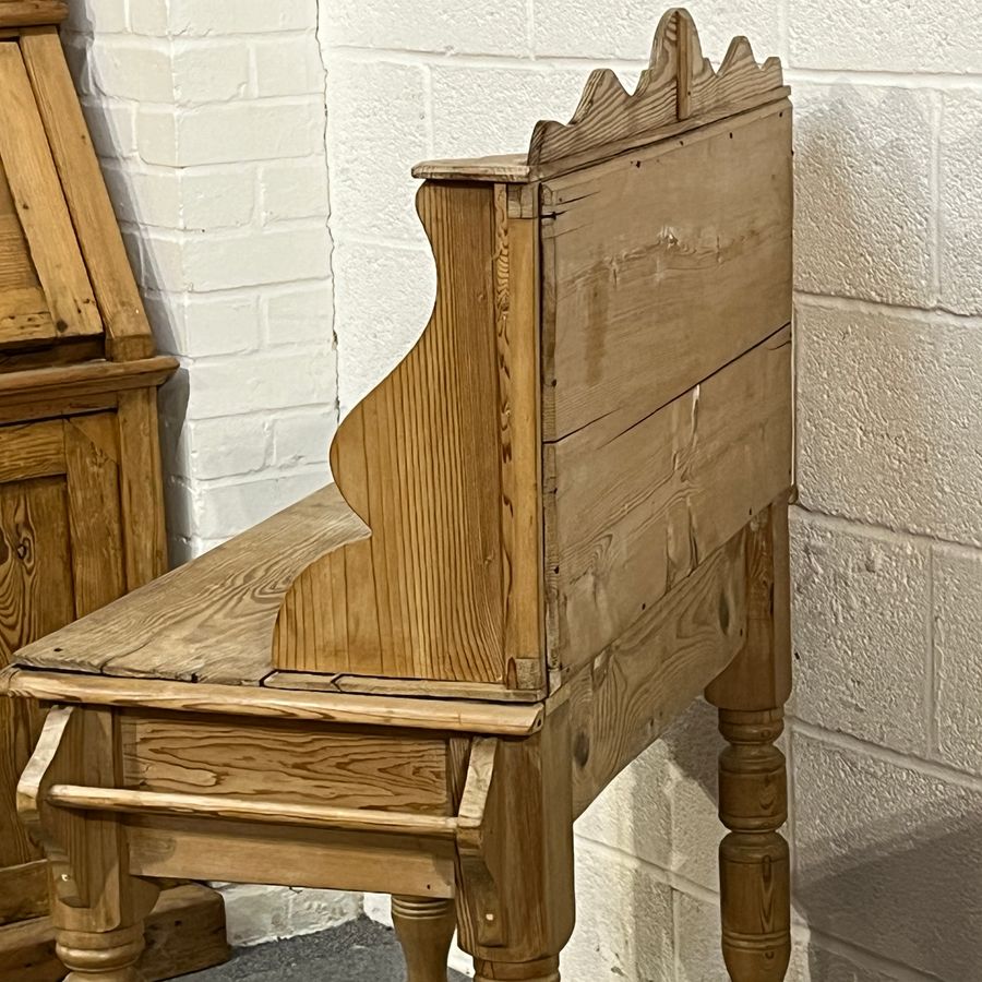 Antique Victorian Pine Tiled Washstand (C6809A)