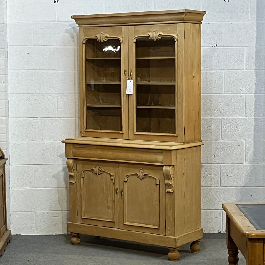 Antique Victorian Pine Glazed Dresser (D3409E)