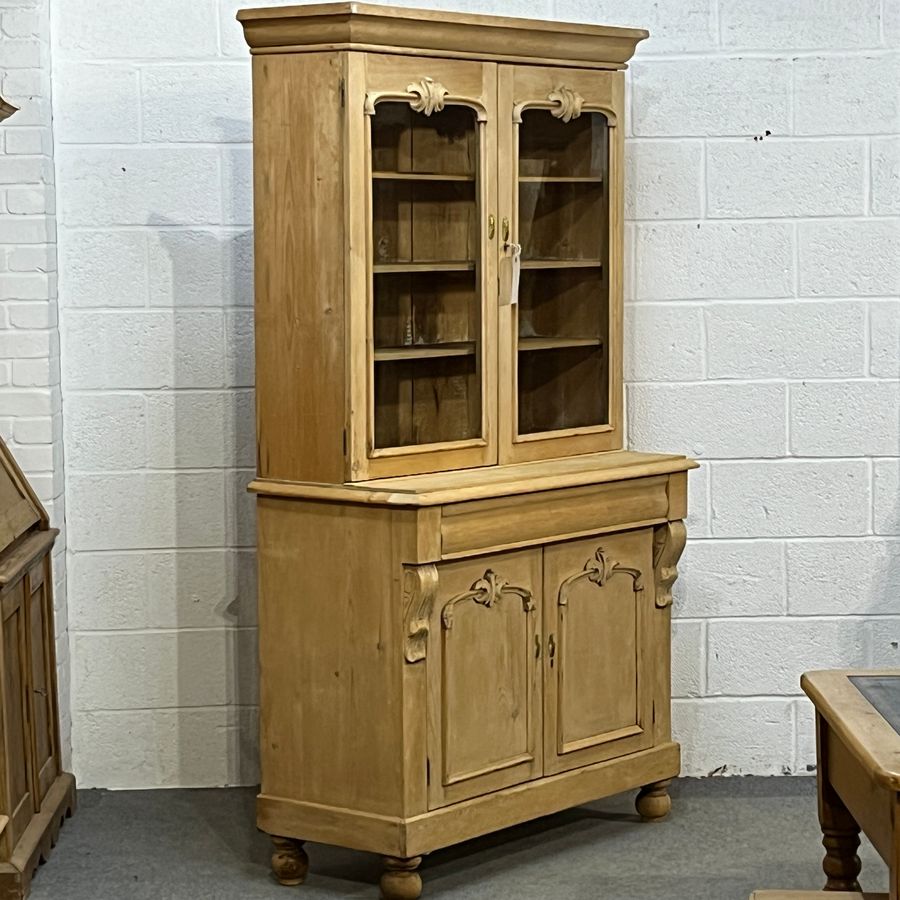 Antique Victorian Pine Glazed Dresser (D3409E)