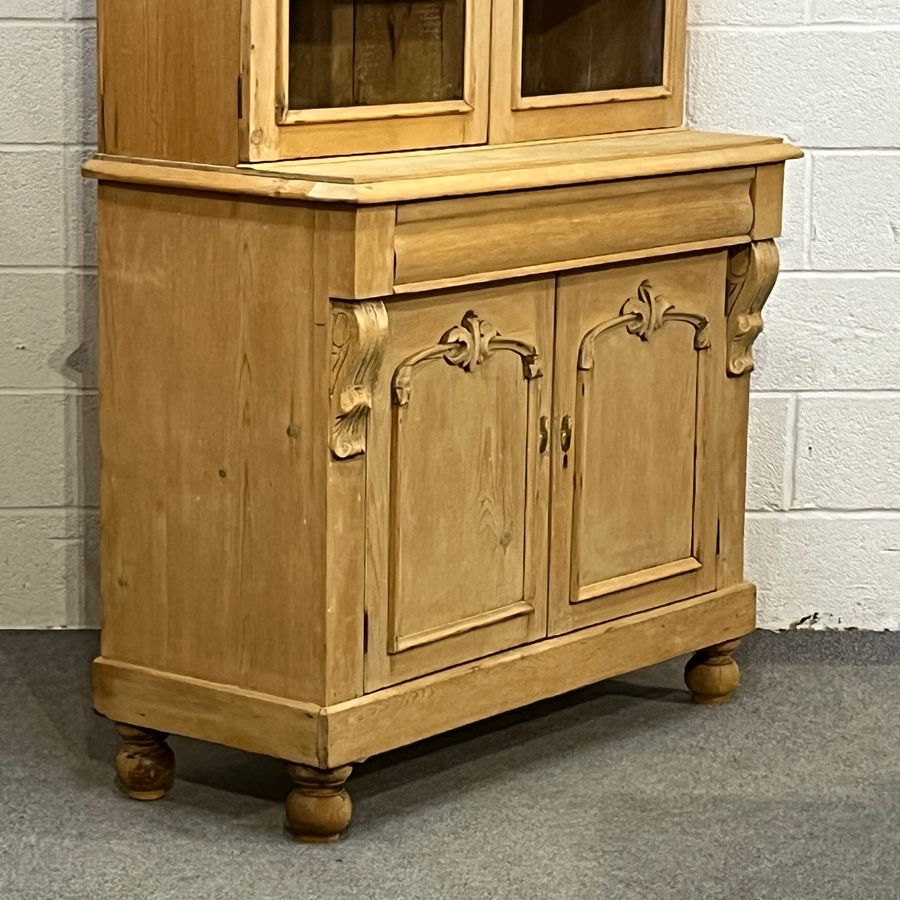 Antique Victorian Pine Glazed Dresser (D3409E)