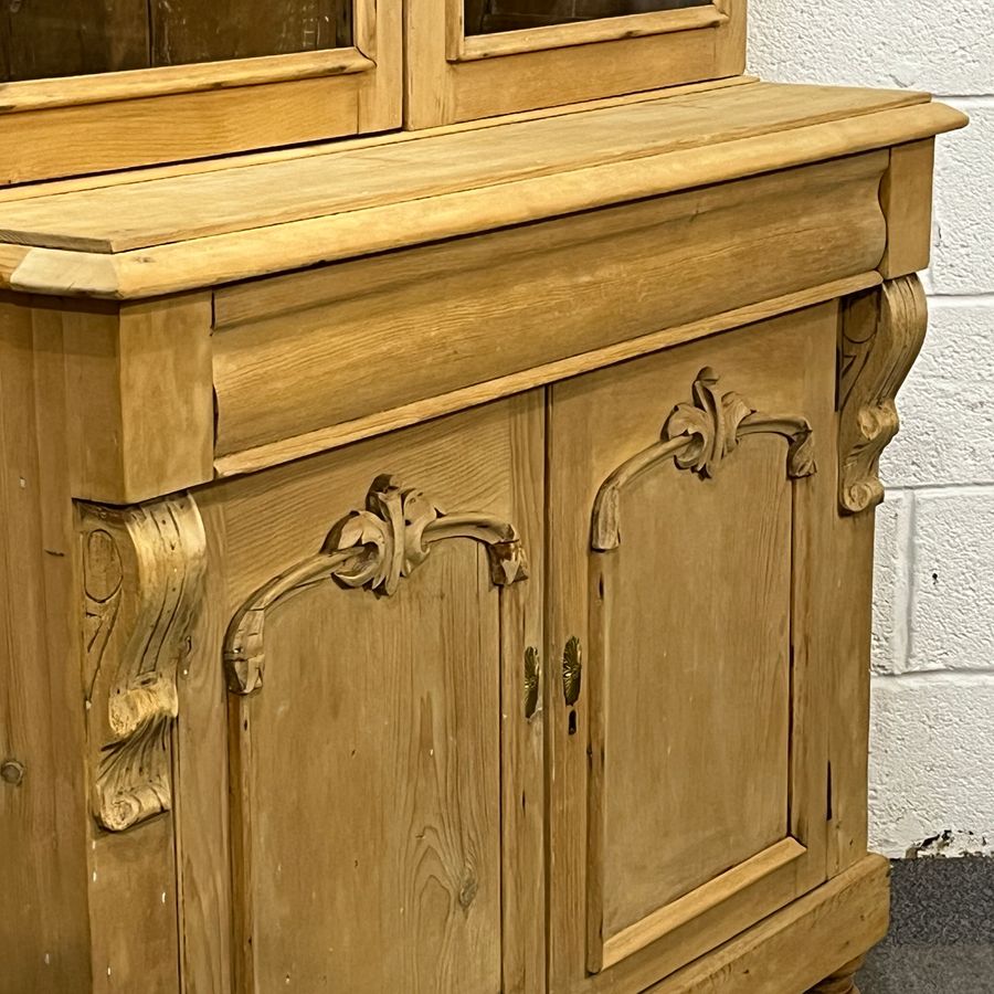 Antique Victorian Pine Glazed Dresser (D3409E)