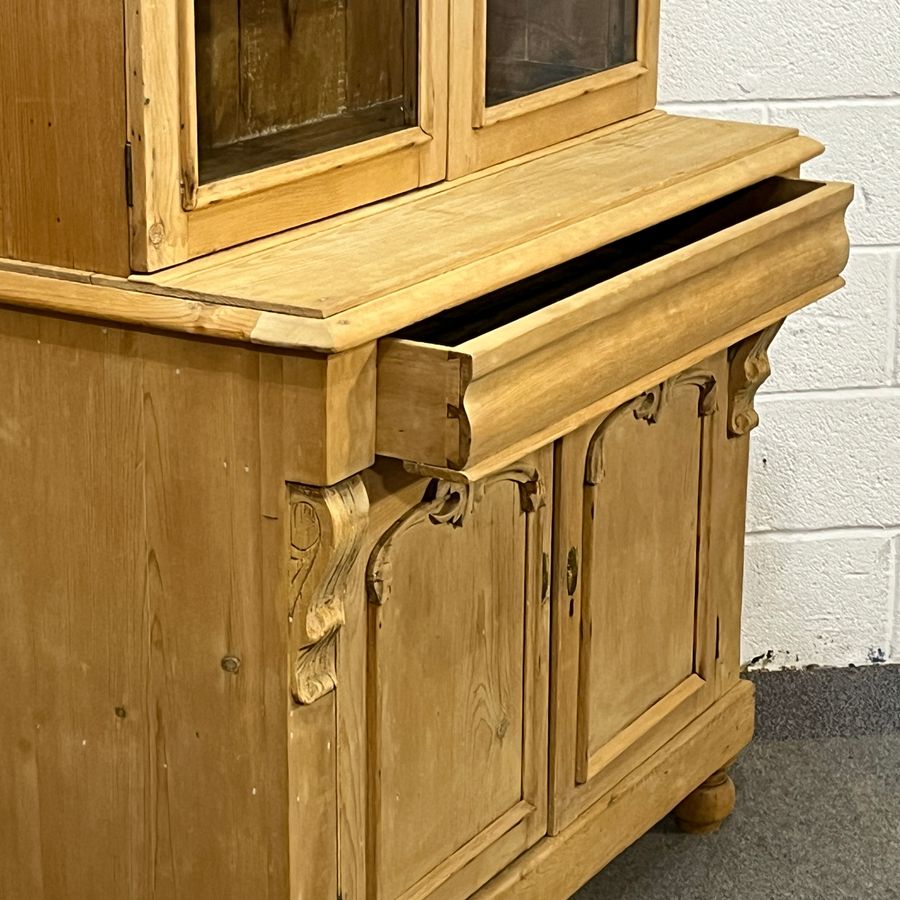 Antique Victorian Pine Glazed Dresser (D3409E)