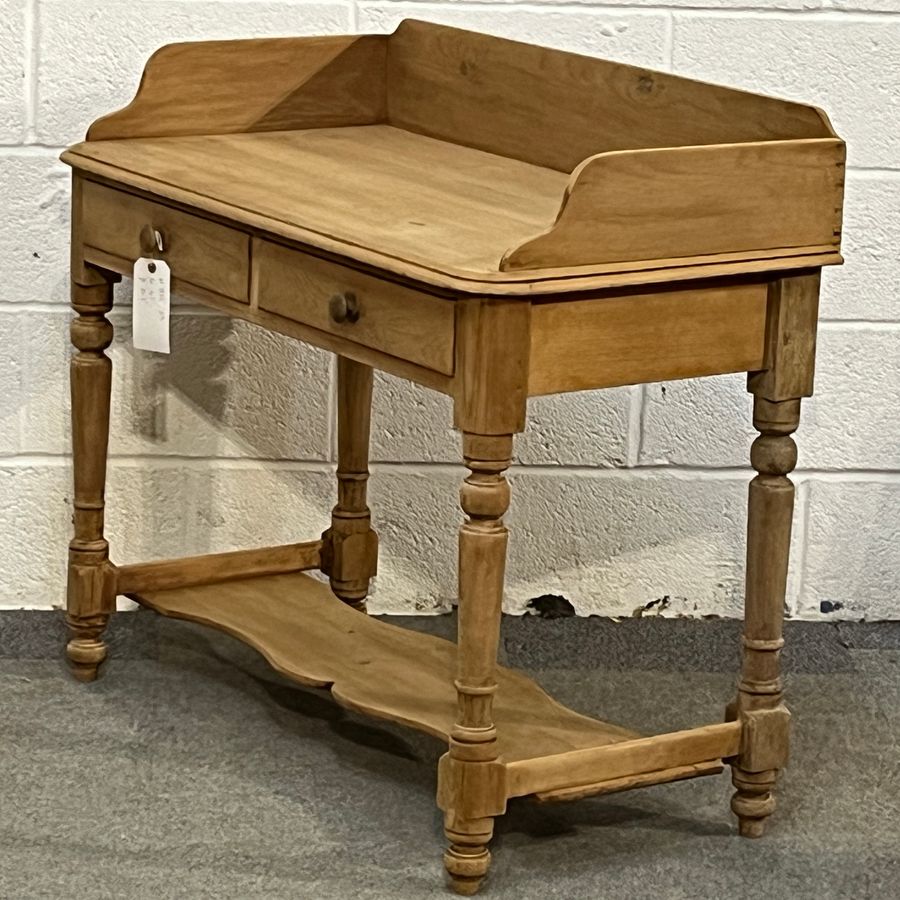 Antique Large 2 Drawer Victorian Pine Washstand (D5807B)