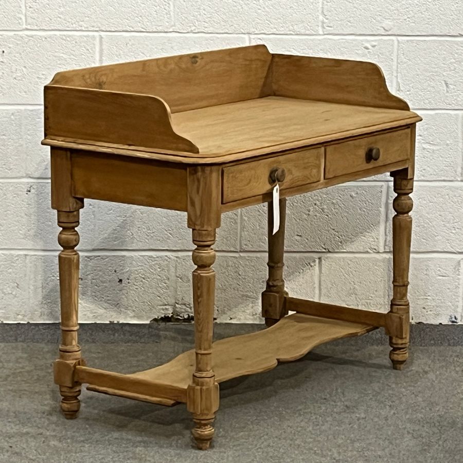 Antique Large 2 Drawer Victorian Pine Washstand (D5807B)