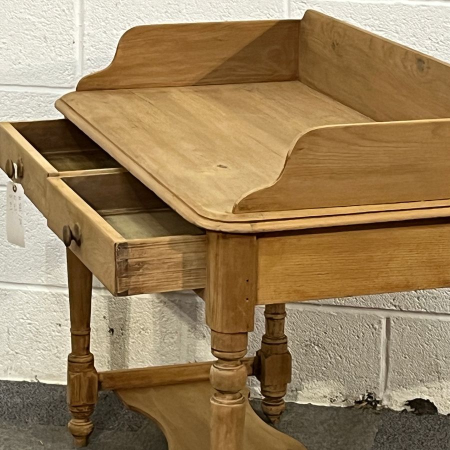 Antique Large 2 Drawer Victorian Pine Washstand (D5807B)