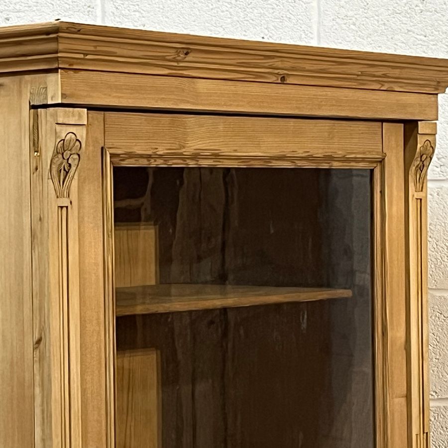 Antique Large Antique Pine Display Cabinet (F1301E)