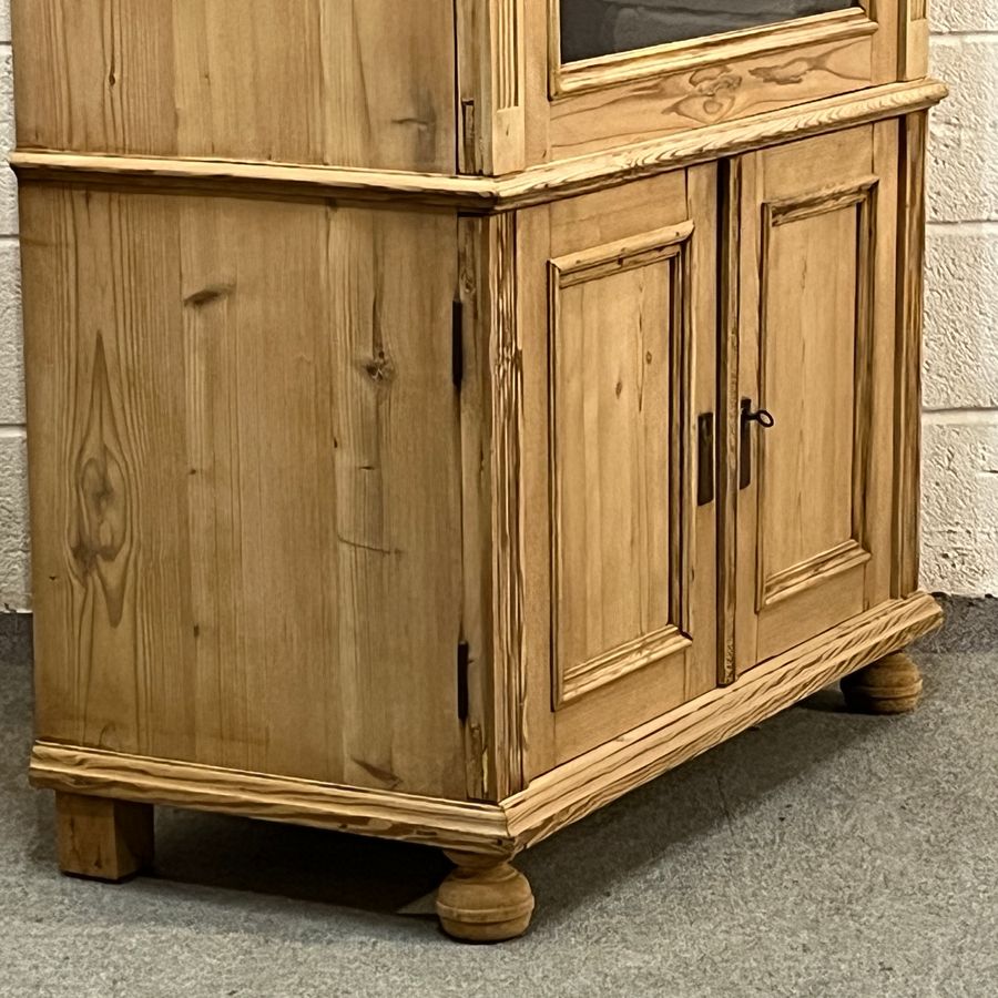 Antique Large Antique Pine Display Cabinet (F1301E)