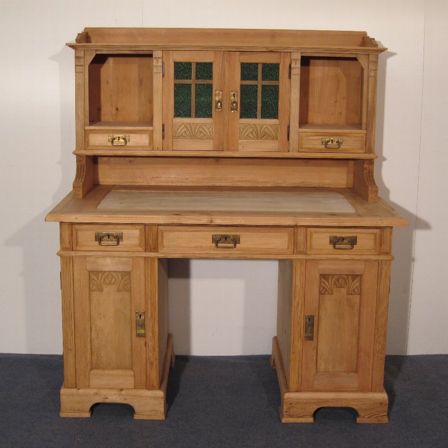 Antique A Grand Antique Pine Study Desk Antiques Co Uk