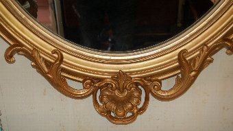 Antique 19th Century Oval Gilt Mirror