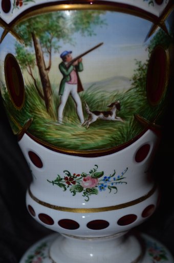 Antique Sporting, shooting Bohemian glass cup, trophy #loveantiques
