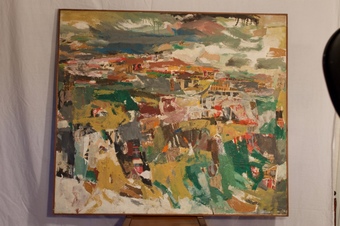 Billboard Landscape signed and dated middle right 1961